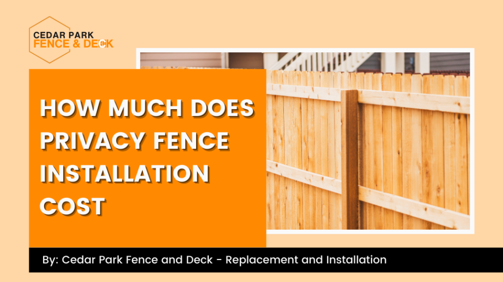 Privacy Fence Cost in Cedar Park: 2026 Pricing Guide