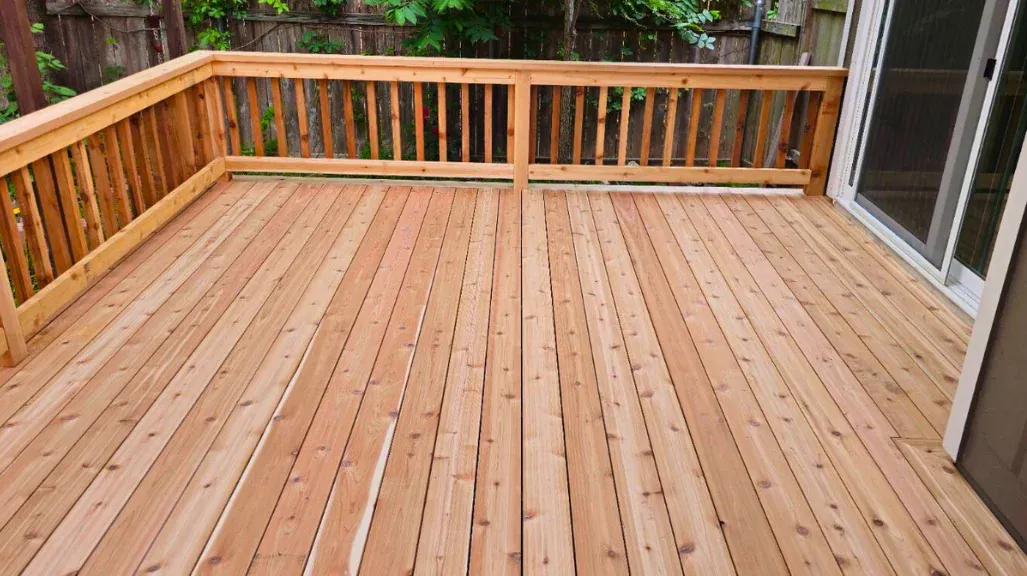 Wood patio deck enhancing outdoor space with natural materials