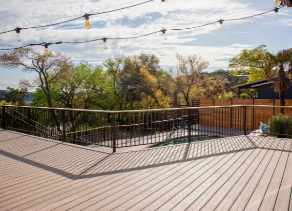 deck-repair-contractor Newly repaired deck with reinforced structure